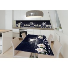 Наклейка 3Д вінілова на стіл Zatarga «Лебедине озеро» 650х1200 мм для будинків, квартир, столів, кав'ярень