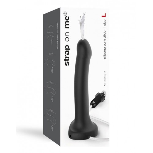 Фалоімітатор, що кінчає Strap-On-Me Dildo Cum Black, діаметр 3,6 см, силікон, насадка для страпону в інтернет супермаркеті PbayMarket!