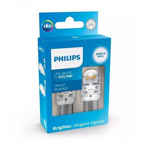 Комплект світлодіодних ламп Philips 11499CU60X2 P21/5W LED Ultinon Pro6000 SI 12V BAY15d white