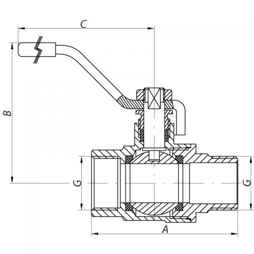 Кран кульовий KOER 3/4 Кран кульовий KOER 3/4