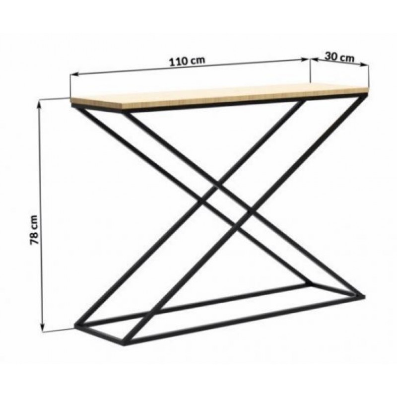 Консоль для дому в стилі Loft NS-396 810x1100x300 мм Черный