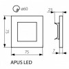 Світильник сходовий Kanlux Apus 7.5x7.5x0.7 см Сірий (Kan23106)