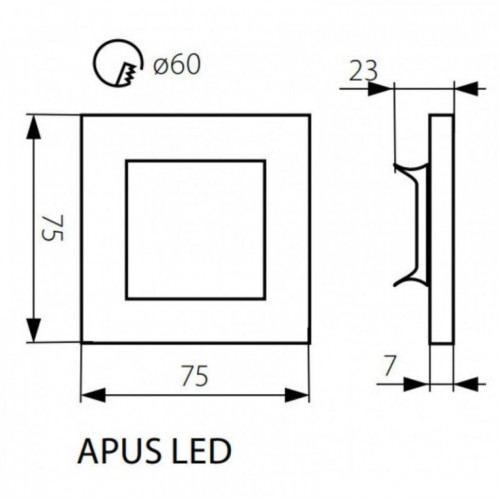 Світильник сходовий Kanlux Apus 7.5x7.5x0.7 см Сірий (Kan23106)