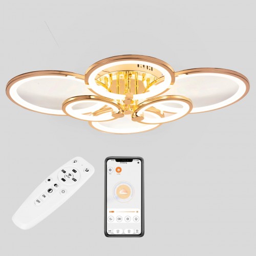 Стельова LED люстра Sunlight 5332/2+2+2 Gold