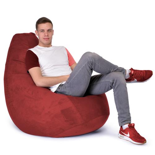 Крісло Мішок Груша Замша 150х100 Студія Комфорту Великий бордовий Крісло Мішок Груша Замша 150х100 Студія Комфорту Великий бордовий