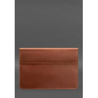 Шкіряний чохол-конверт на магнітах для MacBook 14 Світло-коричневий Crazy Horse BlankNote