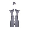 Еротичний костюм стюардеси Obsessive Stewardess 3 pcs costume grey L/XL, сірий, сукня, стрінги, піло в інтернет супермаркеті PbayMarket!