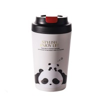Термочашка з керамічною колбою YIWU Panda 380 мл Чорно-білий (HP-14-12B)