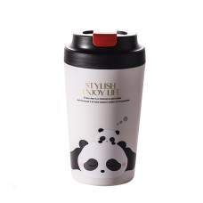Термочашка з керамічною колбою YIWU Panda 380 мл Чорно-білий (HP-14-12B)