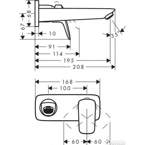 Змішувач для раковини настінний Hansgrohe Logis 71220000 в інтернет супермаркеті PbayMarket!