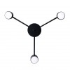 Люстра стельова MSK Electric Space 3 плафони GX53 Чорний NL 8040-3 BK