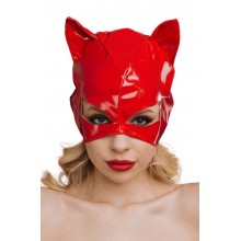 Еротична лакована маска D&A Кішечка, червона