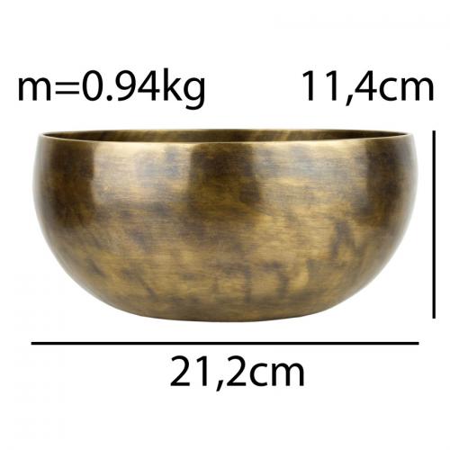 Тибетська співоча чаша Singing bowl Ручна холодна ковка 21,2/21,2/11,4 см Бронзовий (27406) в інтернет супермаркеті PbayMarket!