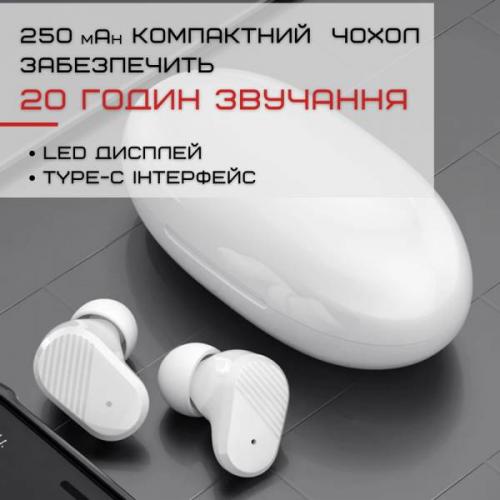 Бездротові Bluetooth навушники вакуумні вкладиші Sainyer IPX5 з Вбудованим Чіпом JL A68 Білі (441) в інтернет супермаркеті PbayMarket!