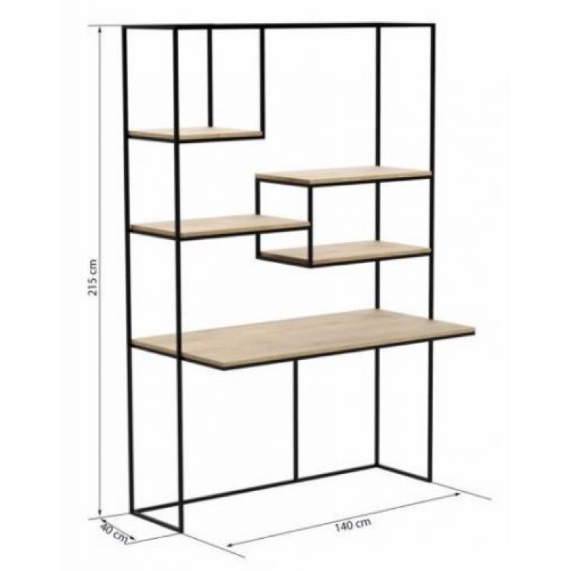 Офісний стіл в стилі Loft NS-1401 2180x1400x700 мм Черный