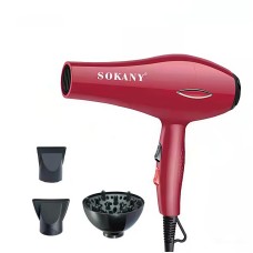 Фен для волосся Sokany з насадками Червоний (SK-2215)