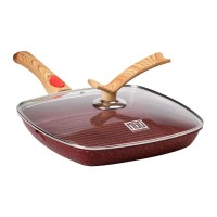 Сковорода-гриль з антипригарним покриттям та знімною ручкою MGC 28 см Червоний (HP-4-462R)