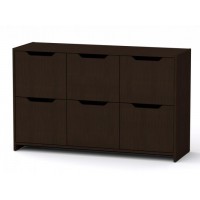 Комод з дверима Компанит 6Д 130х42х80 см Венге темний Комод з дверима Компанит 6Д 130х42х80 см Венге темний