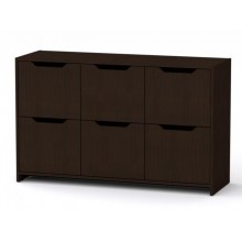 Комод з дверима Компанит 6Д 130х42х80 см Венге темний