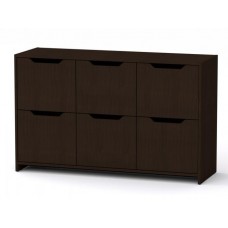 Комод з дверима Компанит 6Д 130х42х80 см Венге темний