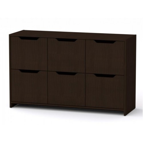 Комод з дверима Компанит 6Д 130х42х80 см Венге темний Комод з дверима Компанит 6Д 130х42х80 см Венге темний