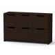 Комод з дверима Компанит 6Д 130х42х80 см Венге темний