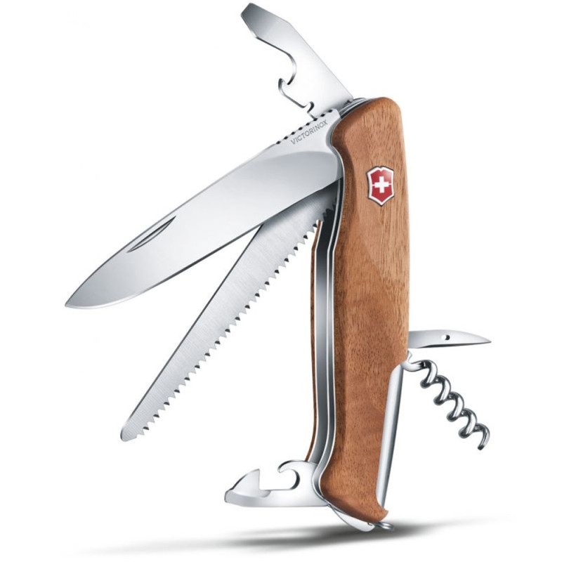 Складаний швейцарський ніж Victorinox Ranger 55 Wood 13 см у блістері Коричневий (0.9561.63B1)