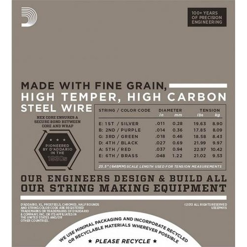 Струни для електрогітари D'Addario EPN115 Pure Nickel Medium Electric Strings 11/48 Струни для електрогітари D'Addario EPN115 Pure Nickel Medium Electric Strings 11/48