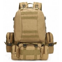 Рюкзак тактичний з подсумками MHZ B08 55 л койот