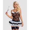 Еротичний костюм покоївки зі спідницею Obsessive Housemaid 5 pcs costume L/XL, чорно-білий, топ з пі в інтернет супермаркеті PbayMarket!