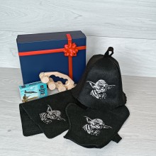 Подарунковий набір для бані та сауни Luxyart Йода 5 предметів PU-019