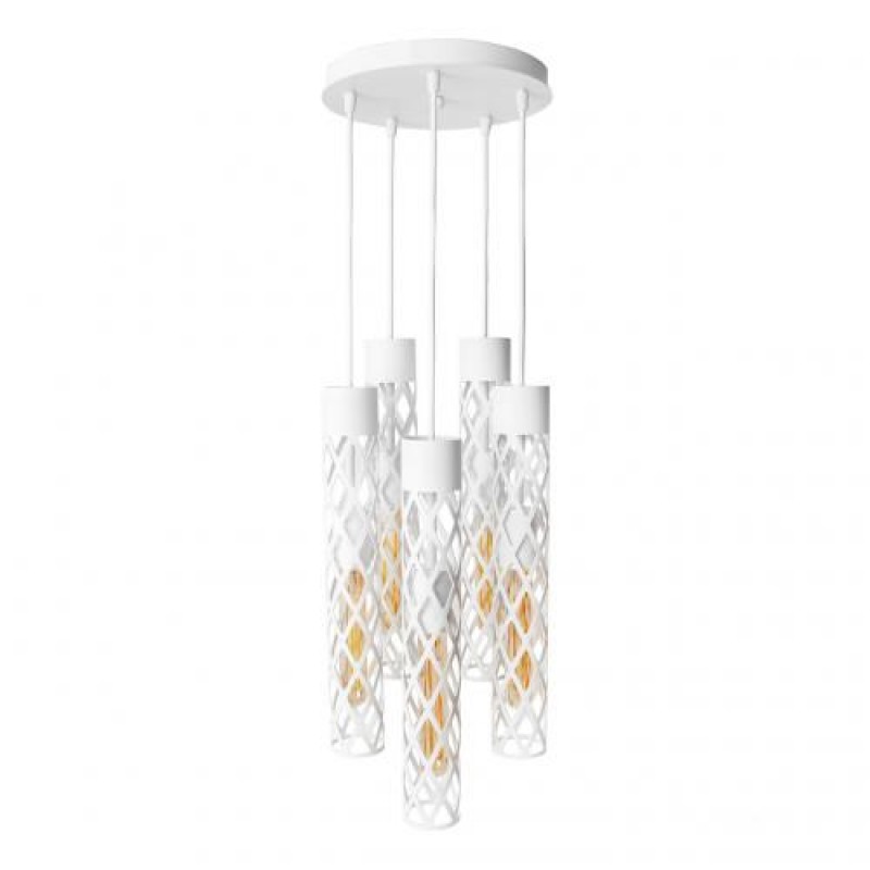 Світильник підвісний MSK Electric Flow у стилі лофт на круглій основі NL 6041-5R WH