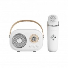 Портативна колонка Lugi з мікрофоном Platinum C-20 BT/TF/USB/FM з вологозахистом 5 Вт біла (C20W)