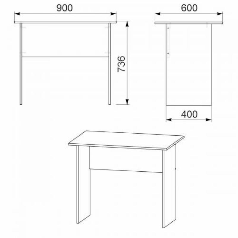 Стіл письмовий Компанит МО 3 90х60х73,6 см Бук