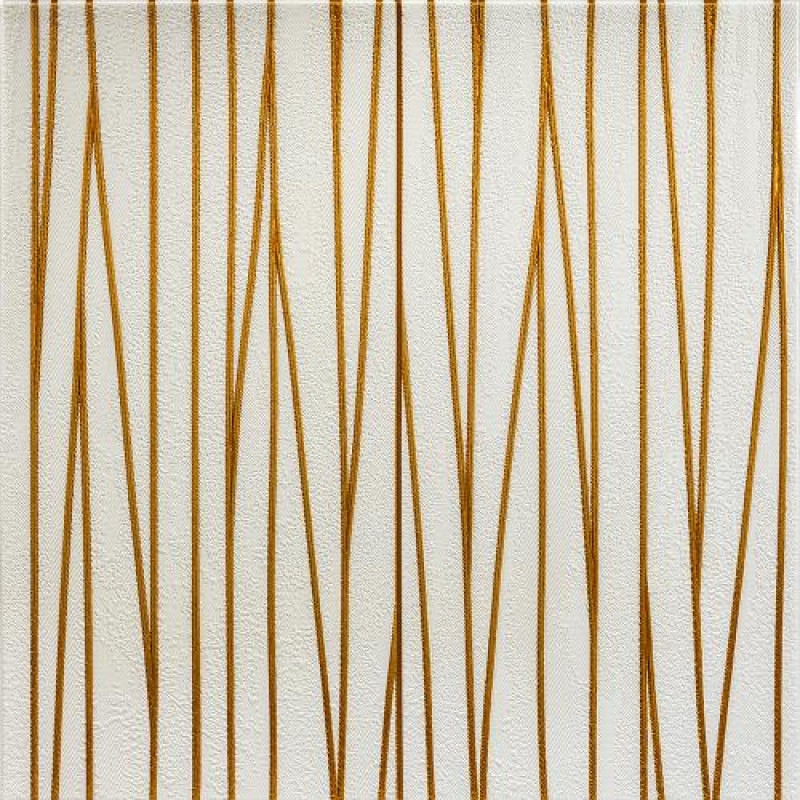 Самоклеюча декоративна настінно-стельова 3D панель Sticker Wall Золоті стрічки 700х700х5 мм Бежево-золотий (SW-00001184)