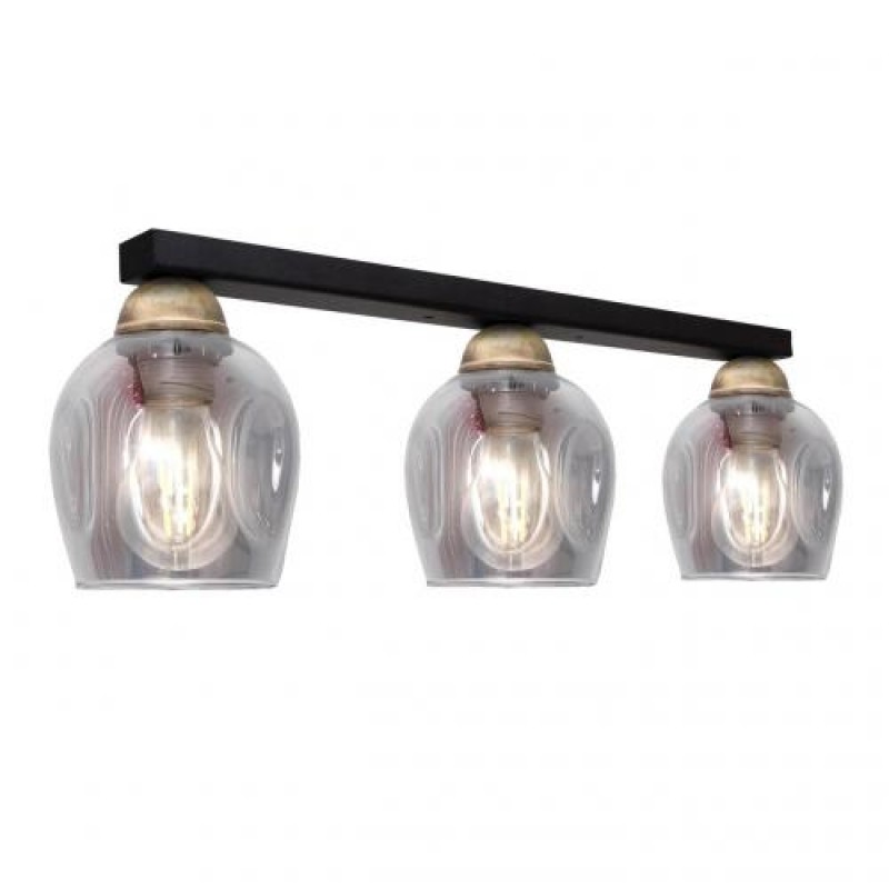 Світильник стельовий MSK Electric Enigma під три лампи PL 202411-3 BK Чорно-бронзовий (619298)