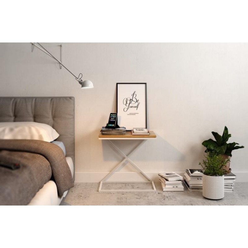 Приліжковий столик у стилі Loft NS-1478 530x550x300 мм Черный