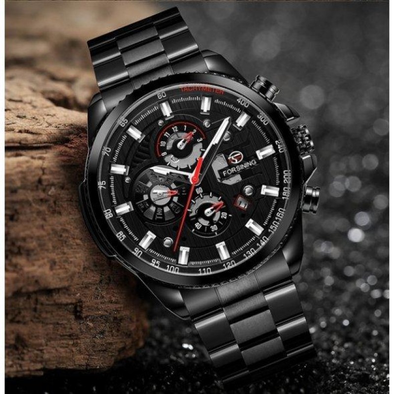 Чоловічий наручний годинник Forsining Finance Чорний (1313335112)