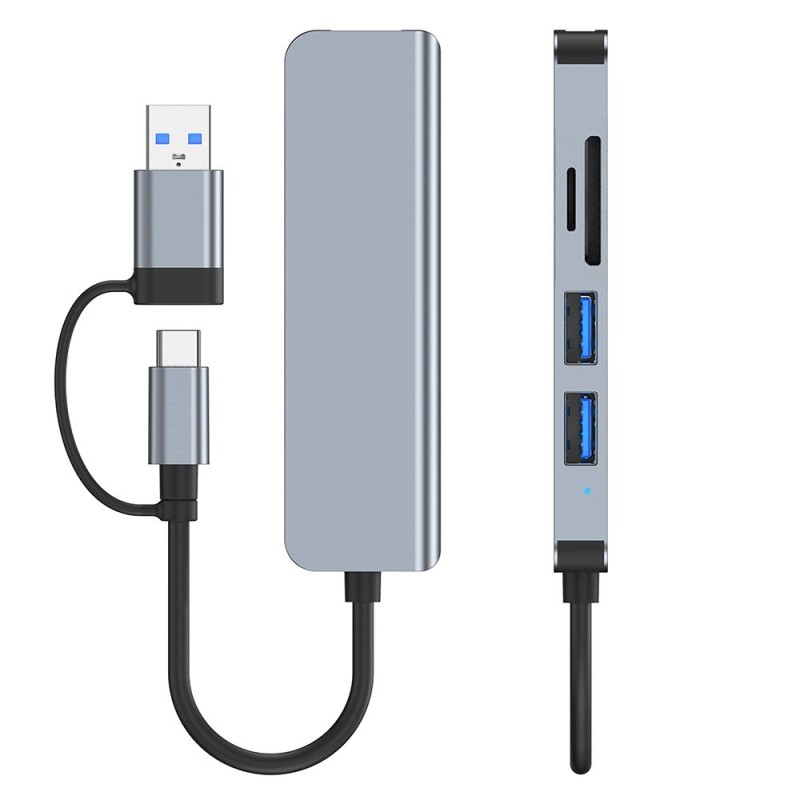 Док-станція Niye 5-в-1 з портом USB 3.0 Порти USB2.0 Пристрій для читання карток SD/TF Ultra