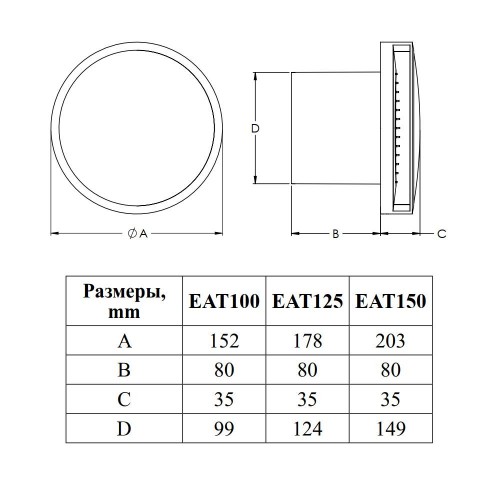 Витяжний вентилятор Europlast E-extra EAT100S (74926)