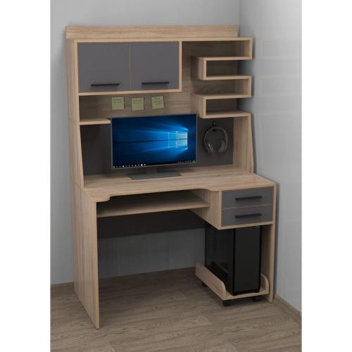 Комп'ютерний стіл Тиса Мебель Тіса Стиль-6 Сонома Графіт 1650x600x1100 мм Комп'ютерний стіл Тиса Мебель Тіса Стиль-6 Сонома Графіт 1650x600x1100 мм