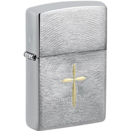 Запальничка бензинова Zippo Spiritual Cross Design Сріблястий (46479)