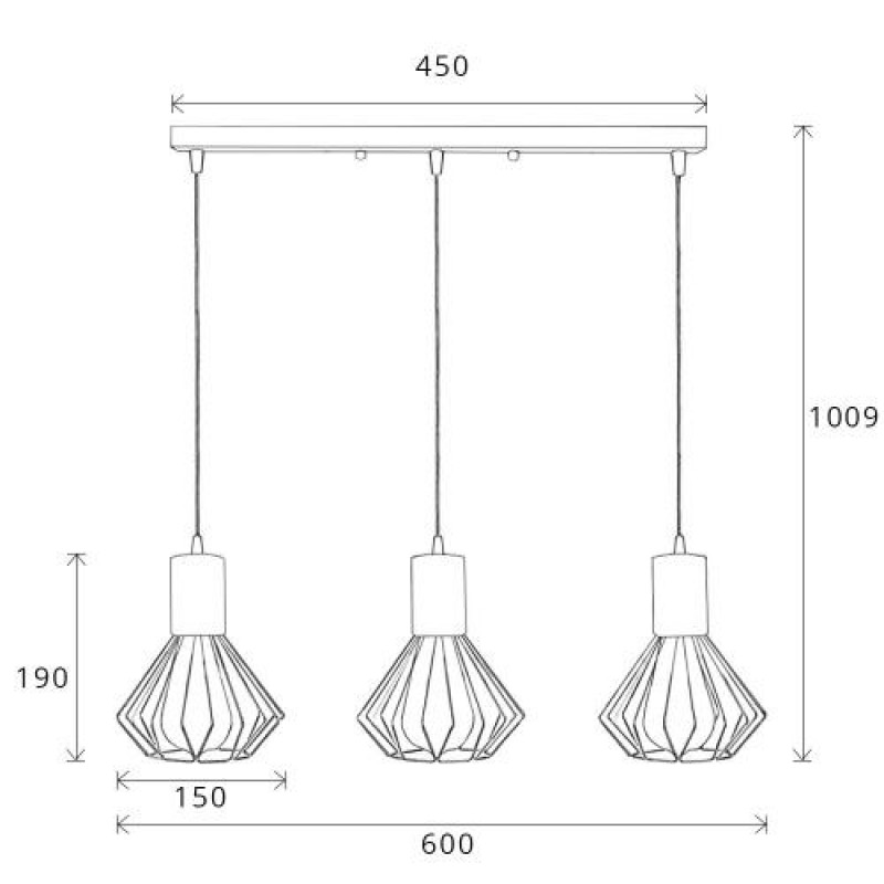 Світильник лофт MSK Electric Diadem підвісний на планці NL 2215-3W