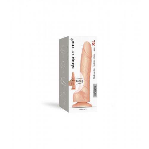 Реалістичний фалоімітатор Strap-On-Me Sliding Skin Realistic Dildo Vanille - XL, ефект рухливої шкір в інтернет супермаркеті PbayMarket!