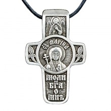 Хрест натільний срібний Silvering Марина Свята Преподобна Марина Берійська 3х1,8х0,2 см (19582)