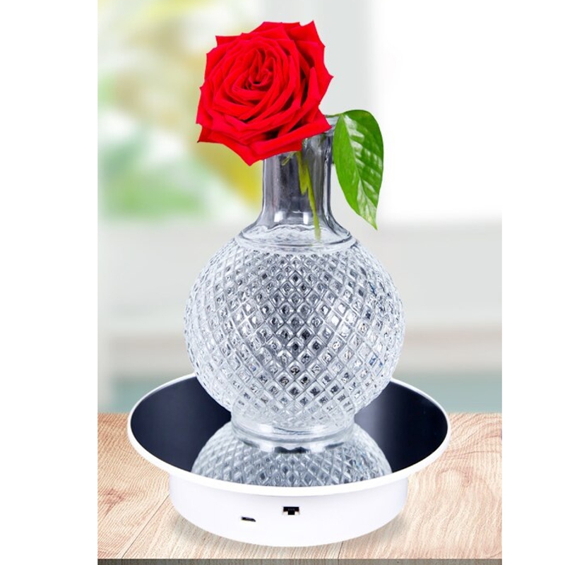 Поворотний стіл для предметної зйомки і 3D фото Heonyirry C366, діаметр 20 см, білий дзеркальний