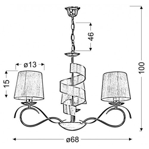 Люстра Candellux Denis 68x100 см Золотисто-сріблястий (33-23421) Люстра Candellux Denis 68x100 см Золотисто-сріблястий (33-23421)