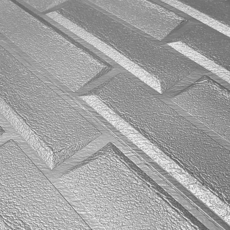 Самоклеюча декоративна 3D панель сіра кладка в рулоні 19.6 м 3D Loft 19600x700x5мм