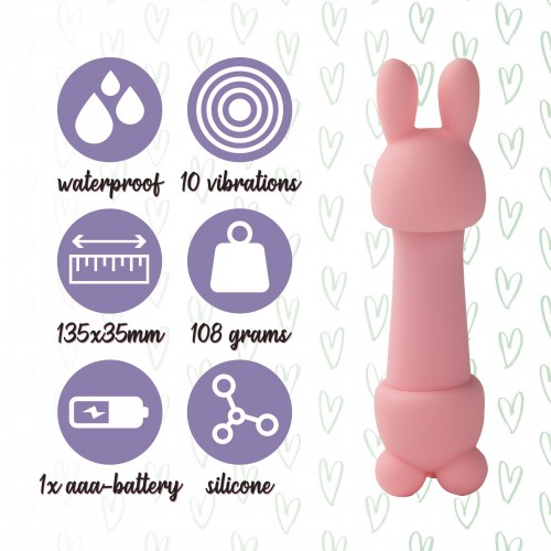 Мінівібратор FeelzToys Mister Bunny Pink з двома насадками в інтернет супермаркеті PbayMarket!