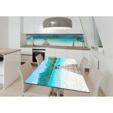 Наклейка 3Д вінілова на стіл Zatarga «Дорога до раю» 600х1200 мм для будинків, квартир, столів, кав'ярень, кафе